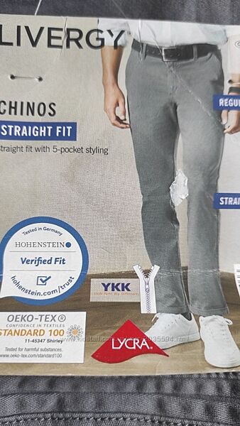 Чоловічі штани чіноси прямого крою livergy сток німеччина