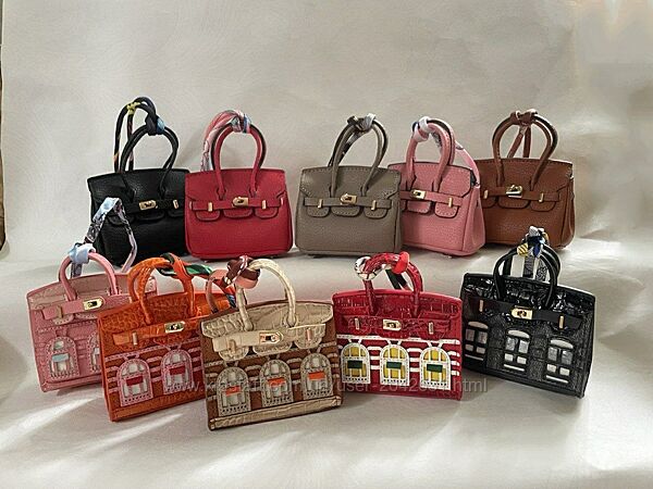 Подвеска брелок мини-сумка в стиле Биркин, брелок для сумки