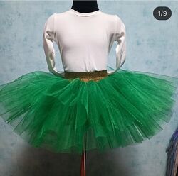 Спідниця фатинова зелена. Костюм ялинки. Спідниця пишна. Юбка ялинки