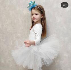 Спідниця біла пишна, туту, фатинова. Спідниця сніжинки. Костюм сніжинки. 