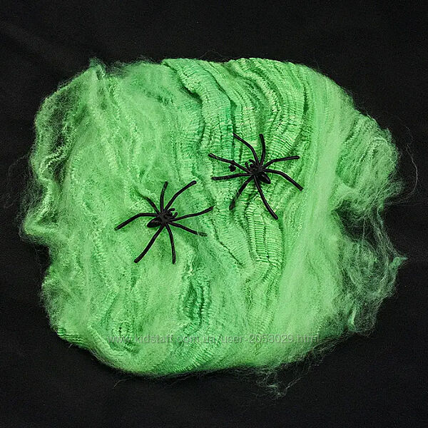 Штучна павутина на Хелловін 20 г зелений