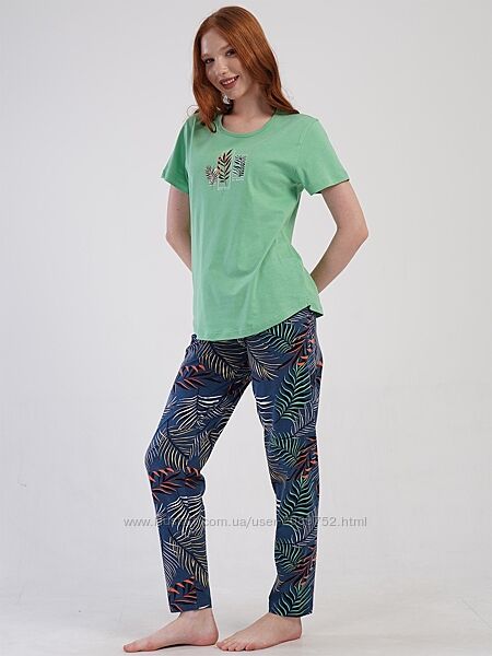 Піжамка футболка брюки для дому та сну великих розмірів 
