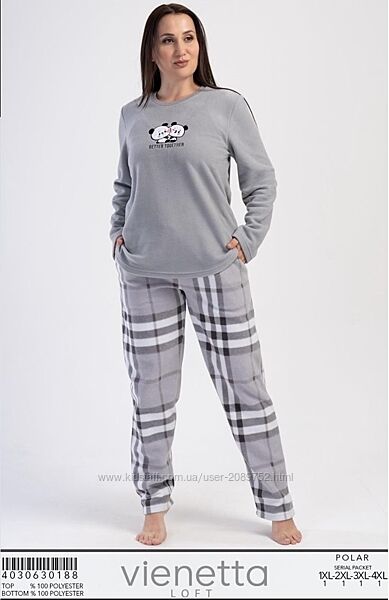 Флісові піжами великих розмірів для дому та сну