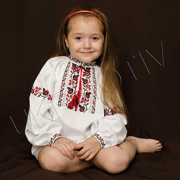 Вишиванки для дівчат 2,3,4,5,6,7,8,9 років Ручна вишивка, домоткане полотно