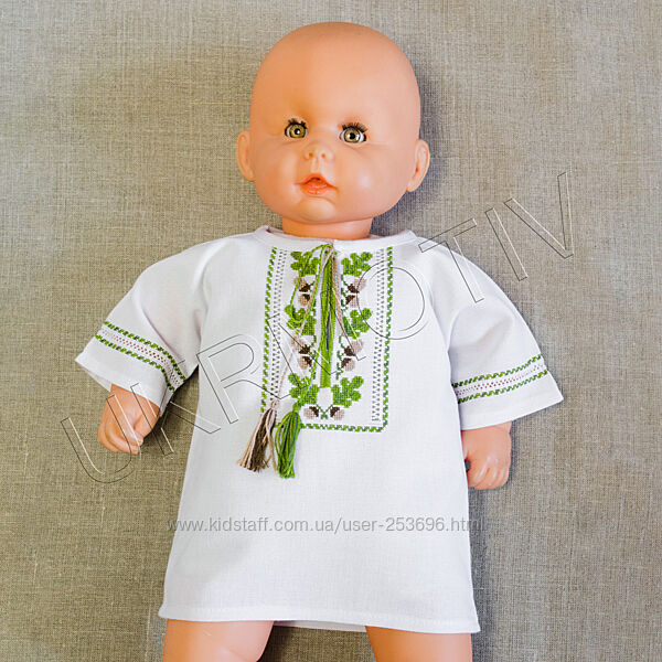 Вишиванка для малюків Ручна вишивка , домоткане полотно 100 бавовна