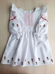 Вишита сукня для дівчинки. Ручна вишивка. Домоткане полотно.