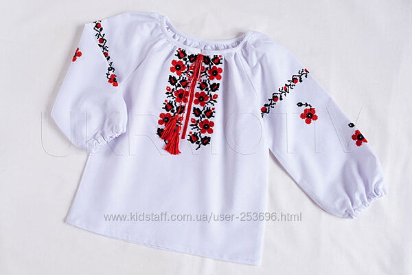 Вишиванка для дівчинки. Ручна вишивка, домоткане полотно 100 бавовна