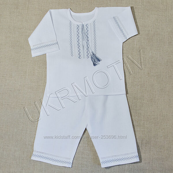 Вишитий костюм для хрещення. Ручна вишивка, домоткане полотно100 бавовна