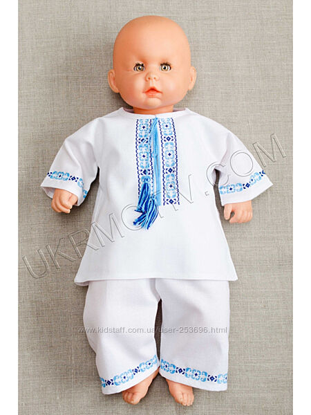 Вишитий костюм для хрещення немовлят. Ручна вишивка, домоткане полотно.