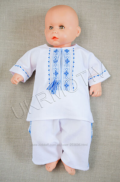 Вишитий костюм для хрещення. Ручна вишивка, домоткане полотно1005 бавовна