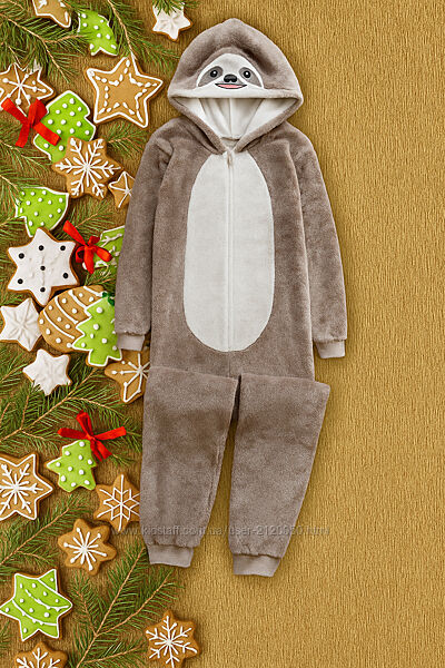 11-12 рок George Флісовий кігурумі, піжама Лінивець. Домашній комплект. Суп