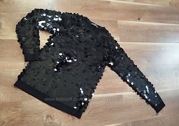 Святковий джемпер від Next із крупними плоскими пришивними пайєтками 46-48р