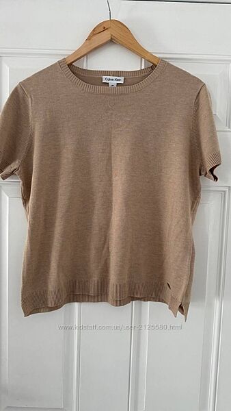 Светрик з коротким рукавом, calvin klein/ кельвін кляін, бавовна, новий з б