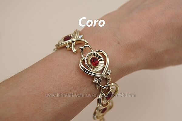 Браслет вінтаж сердечка coro // скриня зі скарбами