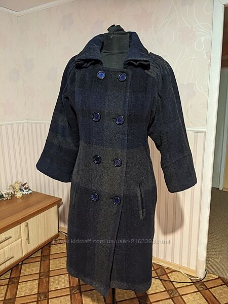 Теплое осеннее зимнее шерстяное пальто авторского кроя