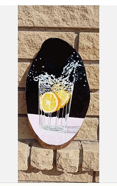 Картина маслом Апельсины. Картина на дереве. Картина на кухню. 