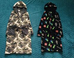 13-14 рок. Primark махровий , флісовий халат Minecraft і Мілітарі. банний,