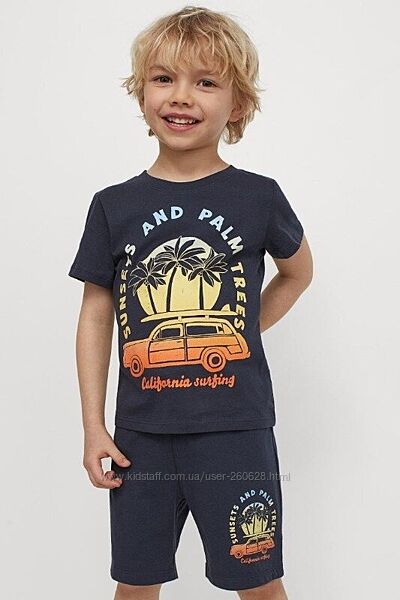 Комплект - футболка и шорты H&M для мальчика 6-8 лет