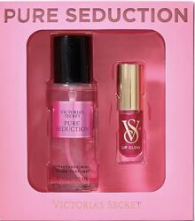 Набір спрей для тіла та олія для губ victoria´s secret pure seduction mist