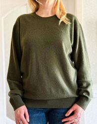 Вовняний светр оливковий колір великий розмір унісекс 