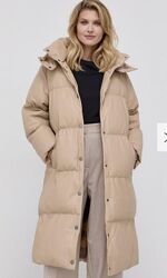 Стьобаний пуховик з еко шкіри оверсайз Guess 