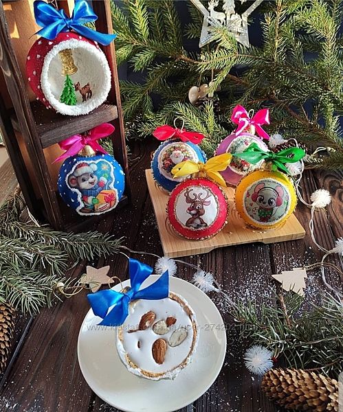 Ёлочные шарики-маршмеллоу Ксения Енакиевская