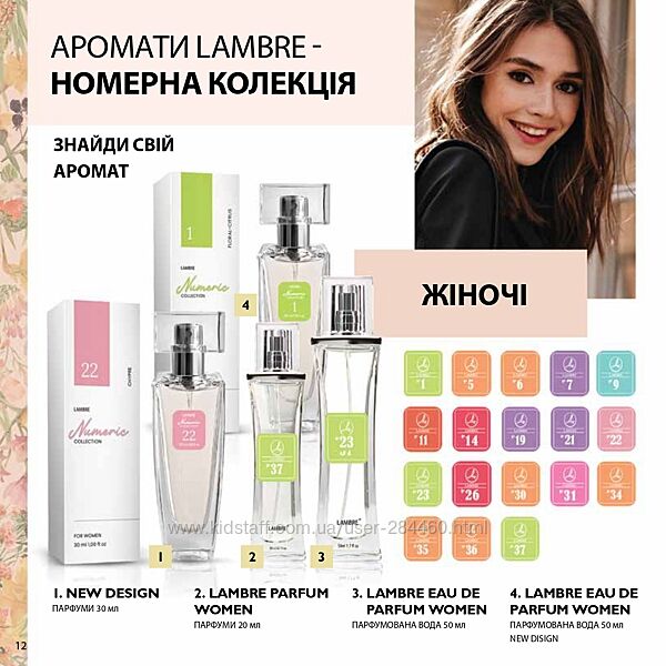  акція Духи парфуми LAMBRE різні номерні брендові Франція 20мл