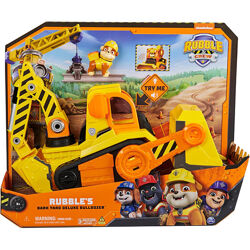 Щенячий патруль Rubble & Crew Rubble Deluxe Bulldozer Toy Vehicle Bark Yard