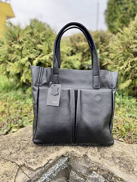 Якісна сумка шопер з натуральної шкіри